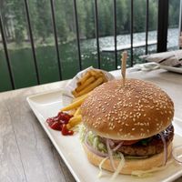 Vegan Burger with Fries  at Restaurant am Piburger See in Oetz