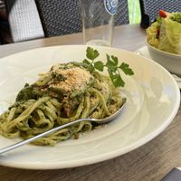 Linguine mit Basilikumpesto und Ofentomaten  at Restaurant am Piburger See in Oetz