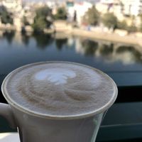 Regular not-vegan latte - average at Jheel Guest House Restaurant in Udaipur