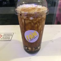 Brown sugar with almond milk  at Fam Kpop and Bubble Tea in Sofia