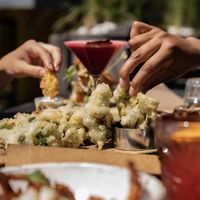Tempura kale & veg at Cleaver in Calgary