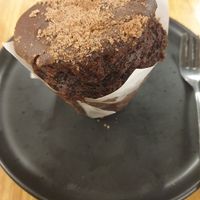 Chocolate muffin: airy, and a little gummy at Realfoods Organic Cafe in Melbourne