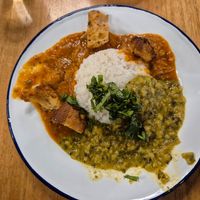 Butter beans stew? and dahl $9.90: tasty at Realfoods Organic Cafe in Melbourne