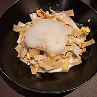 Pizzoccheri an einer Wirsing-Rahmsauce mit Thymian-Schaum at La Gorge in Saas-fee