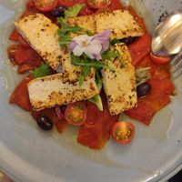 Pimientos del piquillo de Navarra confitados con tofu at Restaurante Biarritz in Jaca
