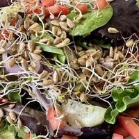 Health Nut salad; vegan version (no egg, no honey-based dressing)  at Five Loaves Deli in Huntsville