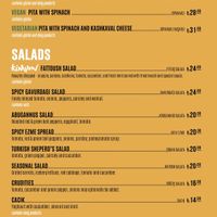 Menu as of Dec 2021 at Kimyon Kadiköy in Istanbul