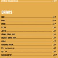 Menu as of Dec 2021 at Kimyon Kadiköy in Istanbul