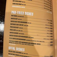 Menu  at Kimyon Kadiköy in Istanbul