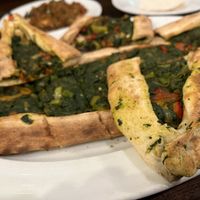Vegan pita with spinach   at Kimyon Kadiköy in Istanbul
