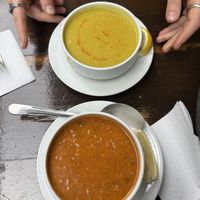 Lentil soups, ezogelin (the red one) was a 10/10  at Kimyon Kadiköy in Istanbul