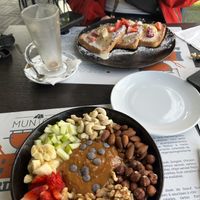 Porridge and french toast  at Munich in Lagos