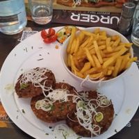 Lentils balls (they looked like burgers) at Munich in Lagos