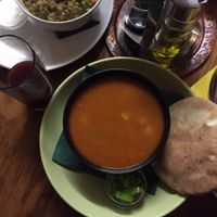 Bean soup at Macska in Budapest