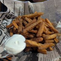 Sweet potato chips with vegan aioli at Ravintola Kilpis in Kilpisjarvi