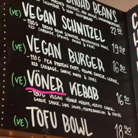 Vegan menu  at Ravintola Kilpis in Kilpisjarvi