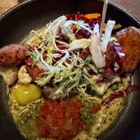 Khadi pakora (ordered vegan)  at Root Down - 33rd Ave in Denver