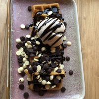 Sweet waffle- at least enough for 2 people !  at Out-there Artisan in Jedburgh