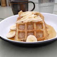 Yummy waffles at Out-there Artisan in Jedburgh
