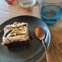Vegan carrot & pistachio cake at Out-there Artisan in Jedburgh