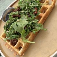 Savoury waffle  at Out-there Artisan in Jedburgh