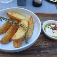 Wedges side dish to the tempeh steak at Kartausenkeller in Gaming