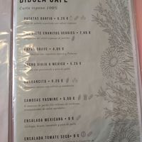 Menú vegano at Dídola in Zaragoza