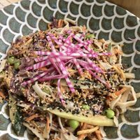 Thai peanut noodle bowl  at Veganees in Amsterdam