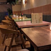 Restaurant tables at Veganees at Veganees in Amsterdam