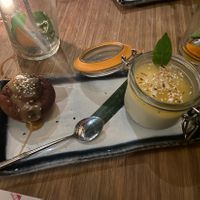 Dessert (muffin and some sort of pannacotta)  at Veganees in Amsterdam