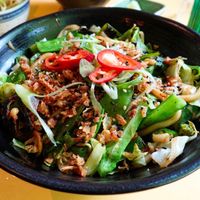 Shanghai fried noodles at Veganees in Amsterdam