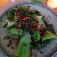 Bok choi with garlic at Veganees in Amsterdam