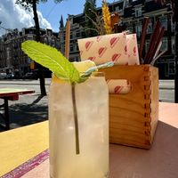 Homemade Ginger sodaa  at Veganees in Amsterdam