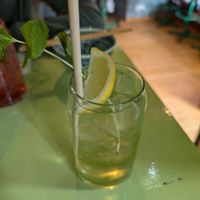 Macha mint iced tea at Veganees in Amsterdam