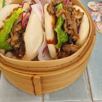Bao buns Japanese mushroom at Veganees in Amsterdam