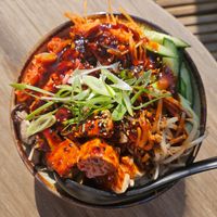 Bibimbap at Veganees in Amsterdam