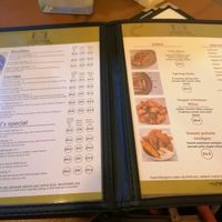 Menu at Vegan Fusion in North London