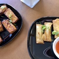 Tofu bites, plus spring roll side as part of £8 lunch deal at Vegan Fusion in North London