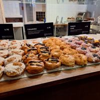 Today's donut selection at ROUND - Helsinginkatu in Helsinki