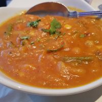 Vegetable and chickpea dansak at Indian Brasserie in South Shields