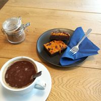 Vegan pumpkin brownies at Kijamii Kaffee in Witten