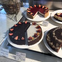Half of the cake options are vegan   at Kijamii Kaffee in Witten