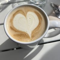 lavender latte with oat milk  at Heist Cafe in San Francisco