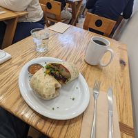 The burrito is good, but the vegan plate is better IMHO. at Heist Cafe in San Francisco