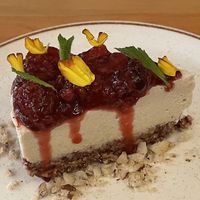 Silvestre (red berries cheesecake)  at Vegan & Veggie in Medellin
