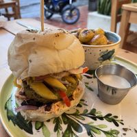 Vegan burger   at Vegan & Veggie in Medellin