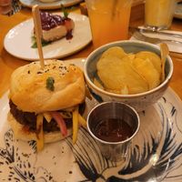 Deli burger at Vegan & Veggie in Medellin