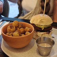 Burger. Very basic, the potatos were good at Vegan & Veggie in Medellin