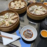 6 types of vegan dumplings   at Dim Sum Spot Palackého in Prague