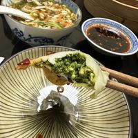 Smoked tofu and spinachh  at Dim Sum Spot Palackého in Prague
